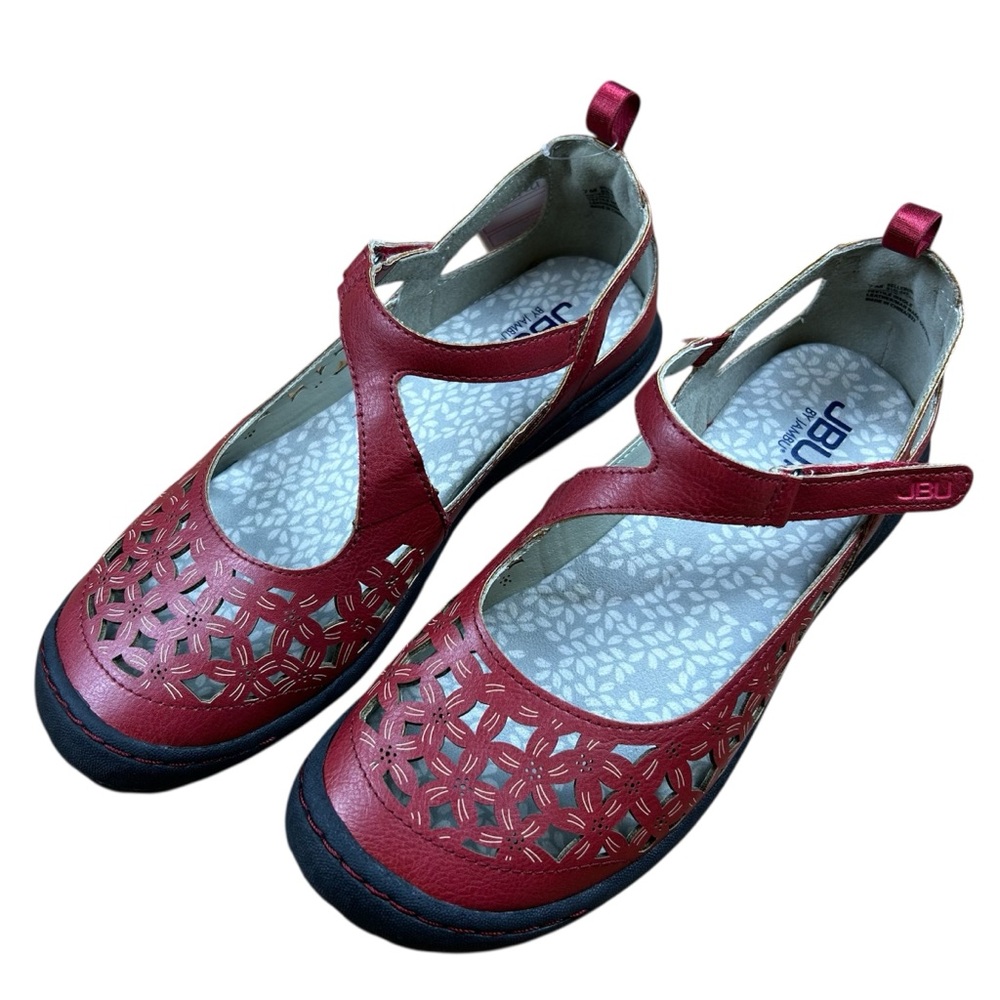 JBU by Jambu Bellerose Red Mary Jane Flats Memory Foam NWT - Size 7
